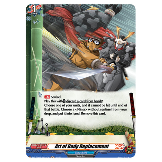 Art of Body Replacement DZ-TB01/H54EN card from the Cardfight!! Vanguard set Future Card Buddyfight