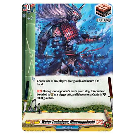 Water Technique, Minawagakushi DZ-TB01/H65EN card from the Cardfight!! Vanguard set Future Card Buddyfight