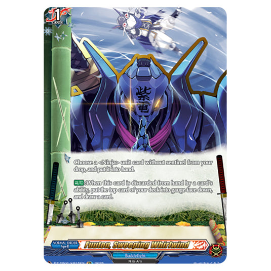 Fuuton, Sweeping Whirlwind DZ-TB01/KR15EN card from the Cardfight!! Vanguard set Future Card Buddyfight