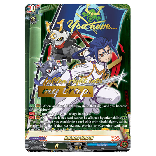 Katana World DZ-TB01/SFR04EN card from the Cardfight!! Vanguard set Future Card Buddyfight