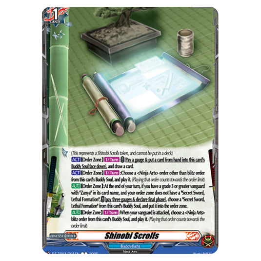 Shinobi Scrolls DZ-TB01/T01EN card from the Cardfight!! Vanguard set Future Card Buddyfight