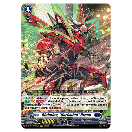 Cardfight!! Vanguard - VGE-D-BT04 - Awakening of Chakrabarthi - Diabolos, "Unrivaled" Bruce (RRR) D-BT04/004