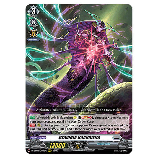 Cardfight!! Vanguard - VGE-D-BT04 - Awakening of Chakrabarthi - Gravidia Bacubirito (RRR) D-BT04/009