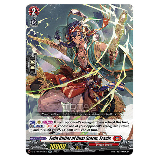 Cardfight!! Vanguard - VGE-D-BT04 - Awakening of Chakrabarthi - Twin Bullet of Dust Storm, Travis (RR) D-BT04/017