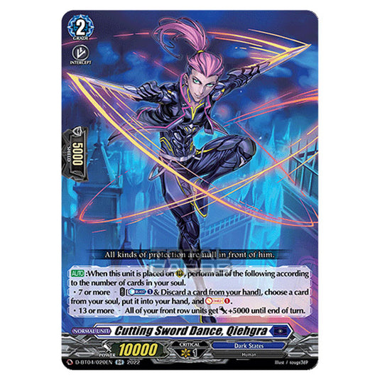 Cardfight!! Vanguard - VGE-D-BT04 - Awakening of Chakrabarthi - Cutting Sword Dance, Qiehgra (RR) D-BT04/020