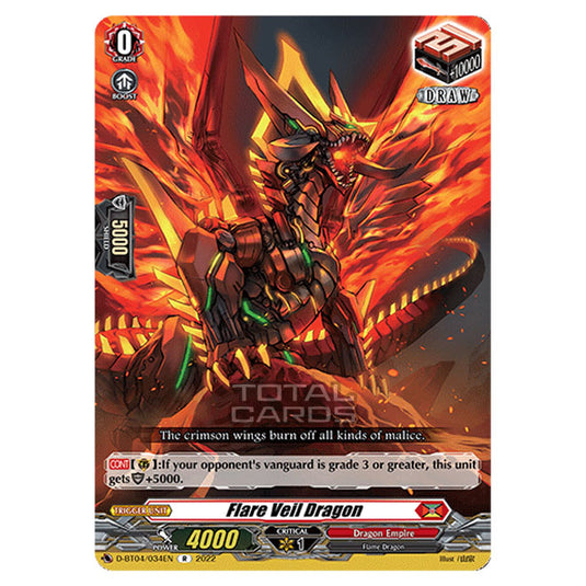 Cardfight!! Vanguard - VGE-D-BT04 - Awakening of Chakrabarthi - Flare Veil Dragon (R) D-BT04/034