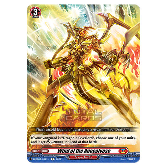 Cardfight!! Vanguard - VGE-D-BT04 - Awakening of Chakrabarthi - Wind of the Apocalypse (C) D-BT04/072