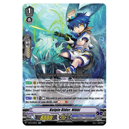 Cardfight!! Vanguard - Storm of the Blue Cavalry - Kelpie Rider, Nikki (RR) V-BT11/023