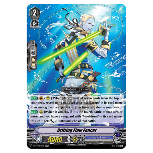 Cardfight!! Vanguard - Storm of the Blue Cavalry - Drifting Flow Fencer (RR) V-BT11/024