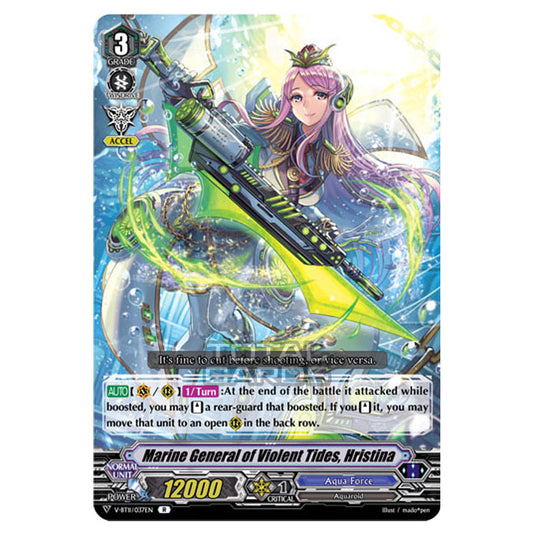 Cardfight!! Vanguard - Storm of the Blue Cavalry - Marine General of the Raging Tides, Hristina (R) V-BT11/037