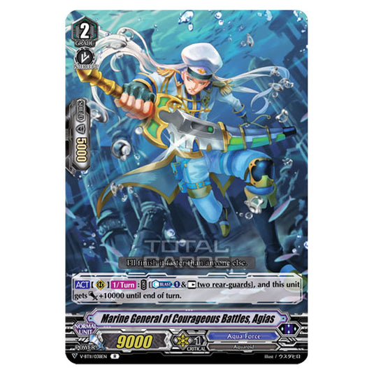 Cardfight!! Vanguard - Storm of the Blue Cavalry - Marine General of Desperate Fight, Agias (R) V-BT11/038