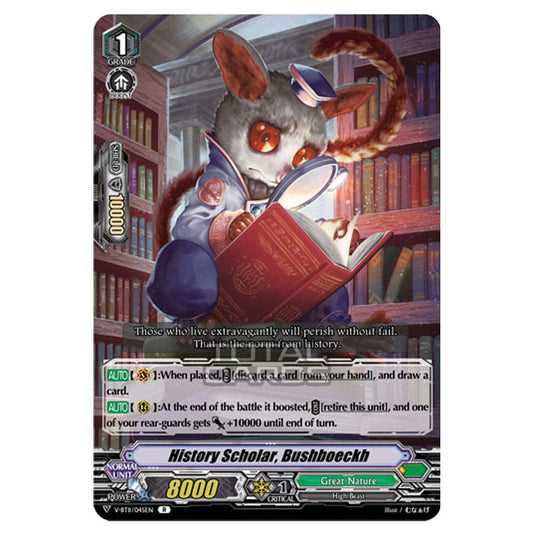 Cardfight!! Vanguard - Storm of the Blue Cavalry - History Scientist, Bushbeck (R) V-BT11/045
