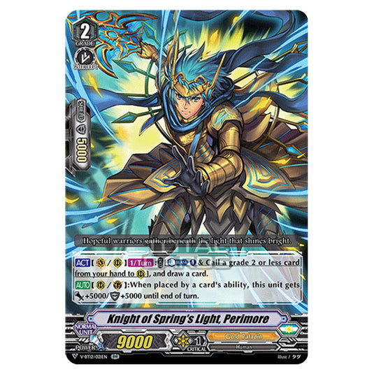 Cardfight!! Vanguard - Divine Lightning Radiance - Knight of Spring's Light, Perimore (RR) V-BT12/021EN
