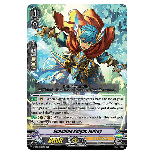 Cardfight!! Vanguard - Divine Lightning Radiance - Sunshine Knight, Jeffrey (RR) V-BT12/022EN