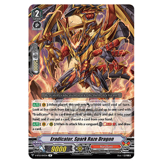 Cardfight!! Vanguard - Divine Lightning Radiance - Eradicator, Spark Raze Dragon (R) V-BT12/043EN