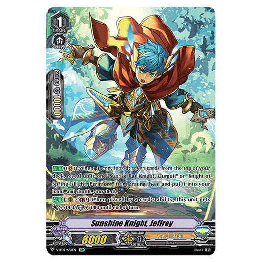 Cardfight!! Vanguard - Divine Lightning Radiance - Sunshine Knight, Jeffrey (SP) V-BT12/SP21EN