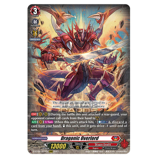 Cardfight!! Vanguard - A Brush with the Legends - Dragonic Overlord (RRR) D-BT02/001