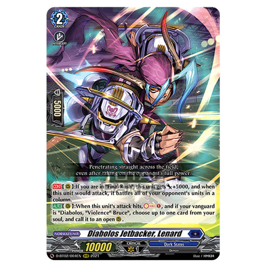 Cardfight!! Vanguard - A Brush with the Legends - Diabolos Jetbacker, Lenard (RRR) D-BT02/004