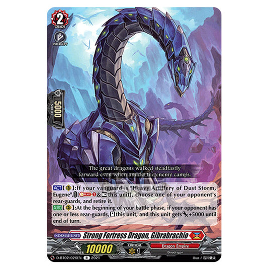 Cardfight!! Vanguard - A Brush with the Legends - Strong Fortress Dragon, Jibrabrachio (R) D-BT02/026