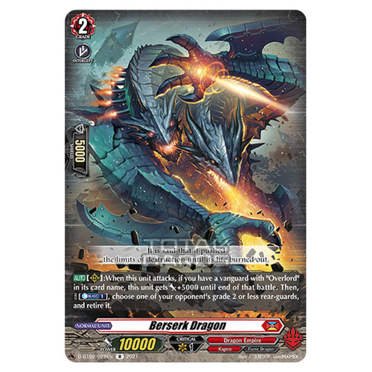 Cardfight!! Vanguard - A Brush with the Legends - Berserk Dragon (R) D-BT02/028