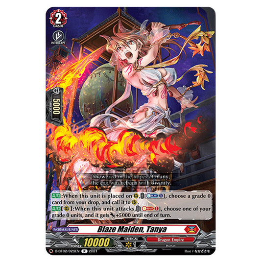 Cardfight!! Vanguard - A Brush with the Legends - Blaze Maiden, Tanya (R) D-BT02/029