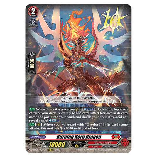 Cardfight!! Vanguard - Triumphant Return of The Brave Heroes - Burning Horn Dragon (10thRRR) D-BT05/002