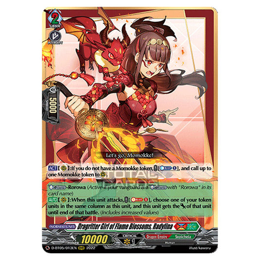 Cardfight!! Vanguard - Triumphant Return of The Brave Heroes - Dragritter Girl of Flame Blossoms, Radylina (RRR) D-BT05/013