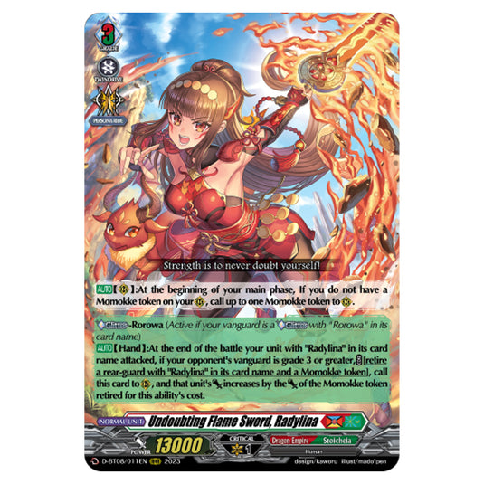 Cardfight!! Vanguard - Minerva Rising - Undoubting Flame Sword, Radylina (RRR) D-BT08/011