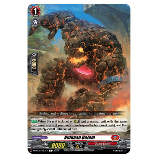 Cardfight!! Vanguard - Minerva Rising - Vulkaan Golem (C) D-BT08/057