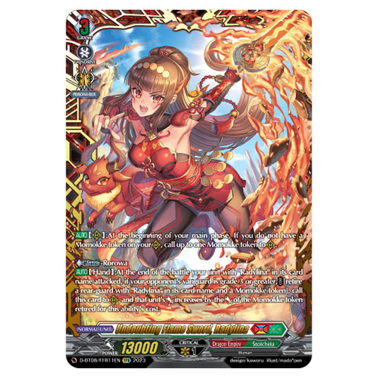 Cardfight!! Vanguard - Minerva Rising - Undoubting Flame Sword, Radylina (FFR) D-BT08/FFR11