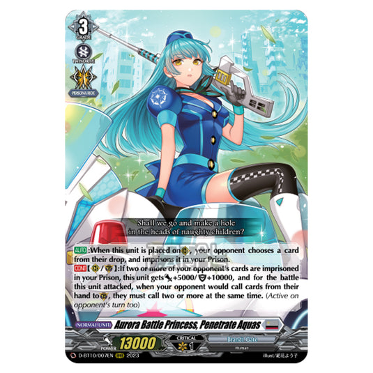 Cardfight!! Vanguard - Dragon Masquerade - Aurora Battle Princess, Penetrate Aquas (RRR) D-BT10/007