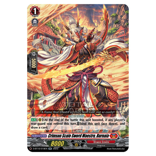 Cardfight!! Vanguard - Dragon Masquerade - Crimson Scale Sword Maestro, Burnaia (RR) D-BT10/018