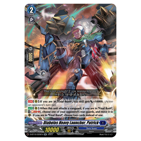 Cardfight!! Vanguard - Dragon Masquerade - Diabolos Heavy Launcher, Patrick (RR) D-BT10/020