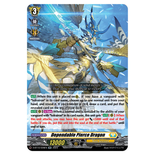 Cardfight!! Vanguard - Dragon Masquerade - Dependable Pierce Dragon (RR) D-BT10/028