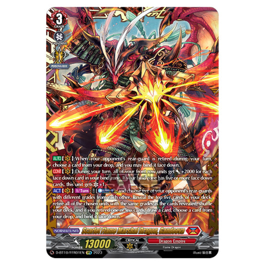 Cardfight!! Vanguard - Dragon Masquerade - Scarlet Flame Marshal Dragon, Gandeeva (FFR) D-BT10/FFR01