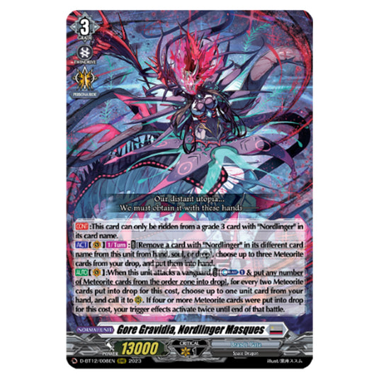 Cardfight!! Vanguard - Evenfall Onslaught - Gore Gravidia, Nordlinger Masques (RRR) D-BT12-008EN