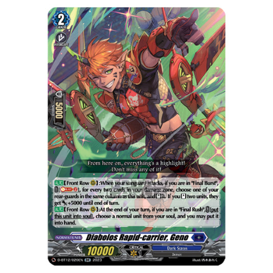 Cardfight!! Vanguard - Evenfall Onslaught - Diabolos Rapid-carrier, Geno (RR) D-BT12-020EN