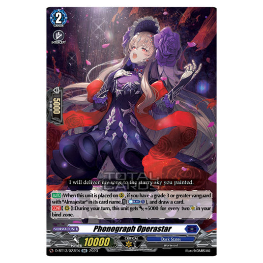 Cardfight!! Vanguard - D-BT13 - Flight of Chakrabarthi - Phonograph Operastar (RR) D-BT13/023EN