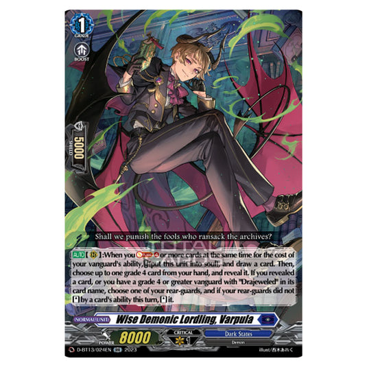 Cardfight!! Vanguard - D-BT13 - Flight of Chakrabarthi - Wise Demonic Lordling, Varpula (RR) D-BT13/024EN