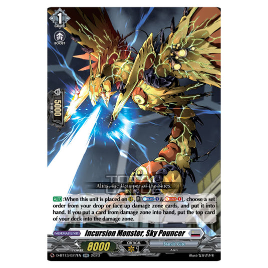 Cardfight!! Vanguard - D-BT13 - Flight of Chakrabarthi - Incursion Monster, Sky Pouncer (RR) D-BT13/027EN