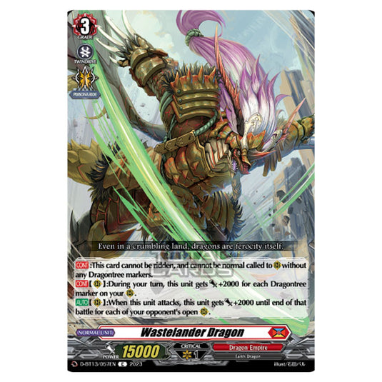 Cardfight!! Vanguard - D-BT13 - Flight of Chakrabarthi - Wastelander Dragon (C) D-BT13/057EN