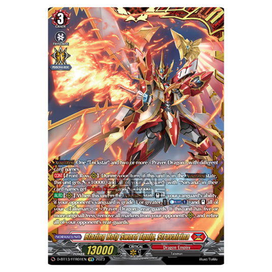 Cardfight!! Vanguard - D-BT13 - Flight of Chakrabarthi - Blazing Holy Sword Equip, Stravairina (FFR) D-BT13/FRR01EN