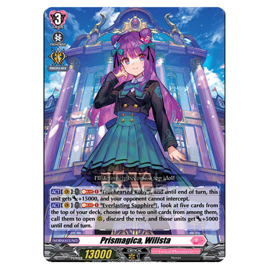 Cardfight!! Vanguard - D LBT01 - Lyrical Melody - Prismagica, Wilista (RRR) D-LBT01/004