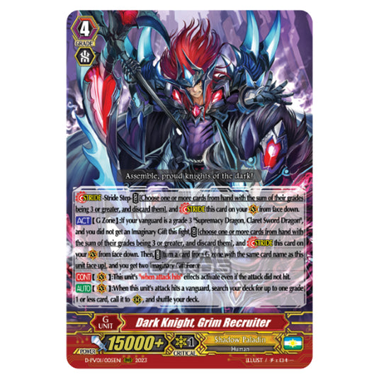 Cardfight!! Vanguard - P & V Special Series - History Collection - Dark Knight, Grim Recruiter (RRR) D-PV01/005EN