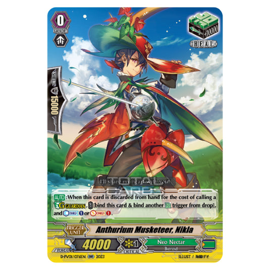 Cardfight!! Vanguard - P & V Special Series - History Collection - Anthurium Musketeer, Nikla (RR) D-PV01/076EN