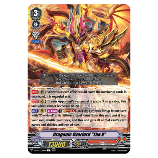 Cardfight!! Vanguard - P & V Special Series - History Collection - Dragonic Overlord "The X" (C) D-PV01/224EN