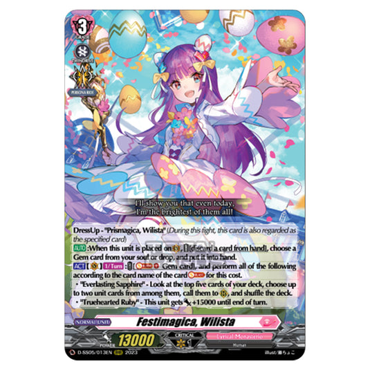 Cardfight!! Vanguard - Festival Booster 2023 - Festimagica, Wilista (RRR) D-SS05/013EN