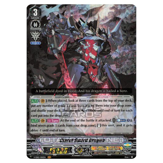 Cardfight!! Vanguard - Team Dragon's Vanity - Claret Sword Dragon (VR) V-EB12/001