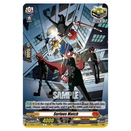 Serious Match DZ-SS05/104EN-B card from the Cardfight!! Vanguard set CoroCoro Start Deck Pack