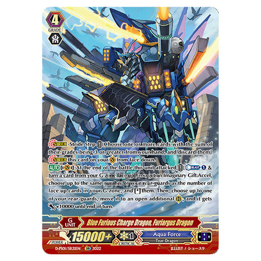 Cardfight!! Vanguard - P Clan Collection 2022 - Blue Furious Charge Dragon, Furiargus Dragon (SR) D-PS01/SR021